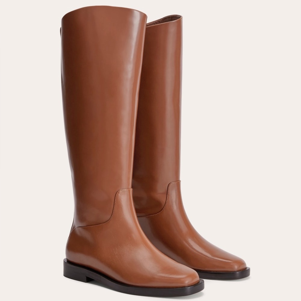 EVERLANE The Riding Boot in Rum Brown NWOT Size 5 Tall Leather Boot
